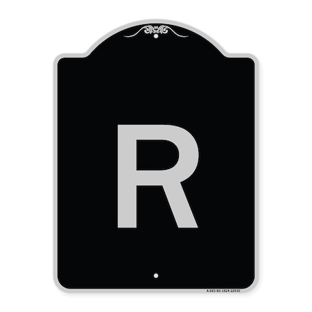 Signmission Sign with Letter R Heavy-Gauge Aluminum Architectural Sign, 24" x 18", BS-1824-22930 A-DES-BS-1824-22930